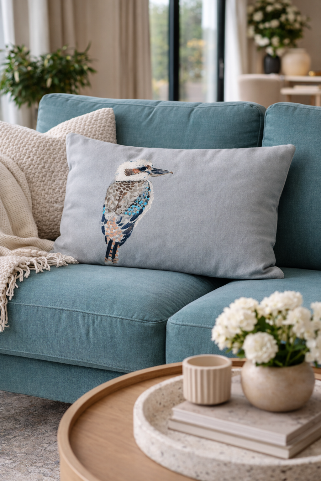 Kookaburra Lumbar Cushion 19x13"
